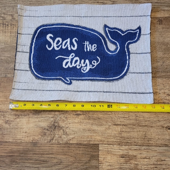 Set of 6 SEAS THE DAY Tapestry Coastal Beach House Placemats - Picture 2 of 7